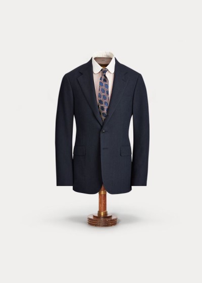 Cazadoras Ralph Lauren Hombre Azules - Herringbone - UAQEZ2950